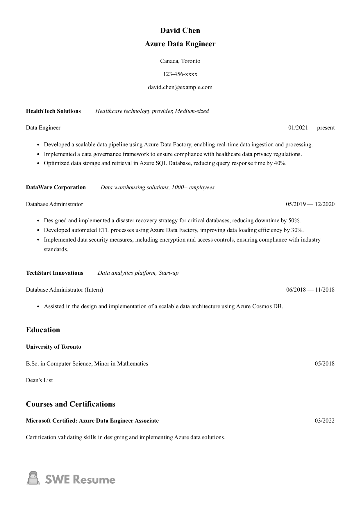 Azure Data Engineer Resume