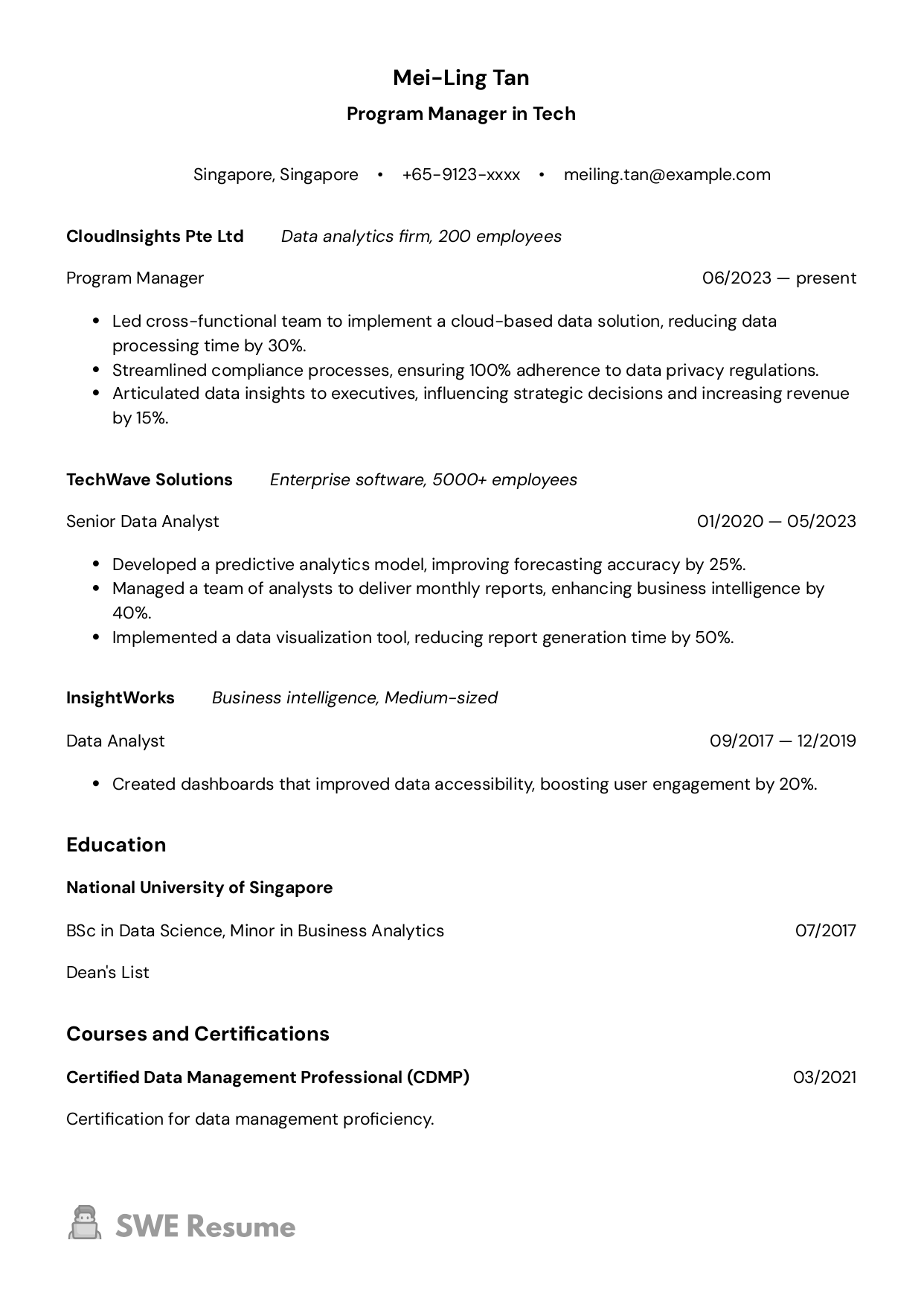 Program Manager Resume