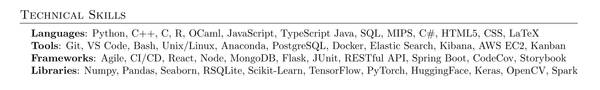 List of skills